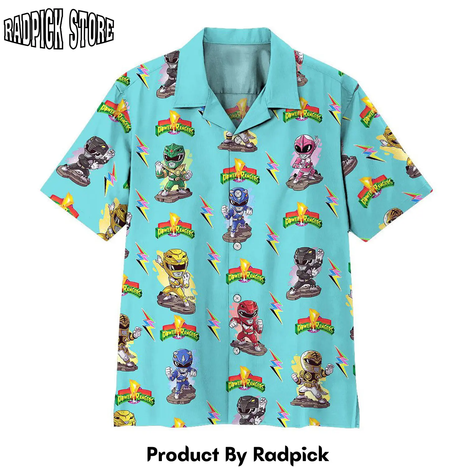 Radpick 3d mighty morphin power rangers hawaii shirt xjs rp2921293